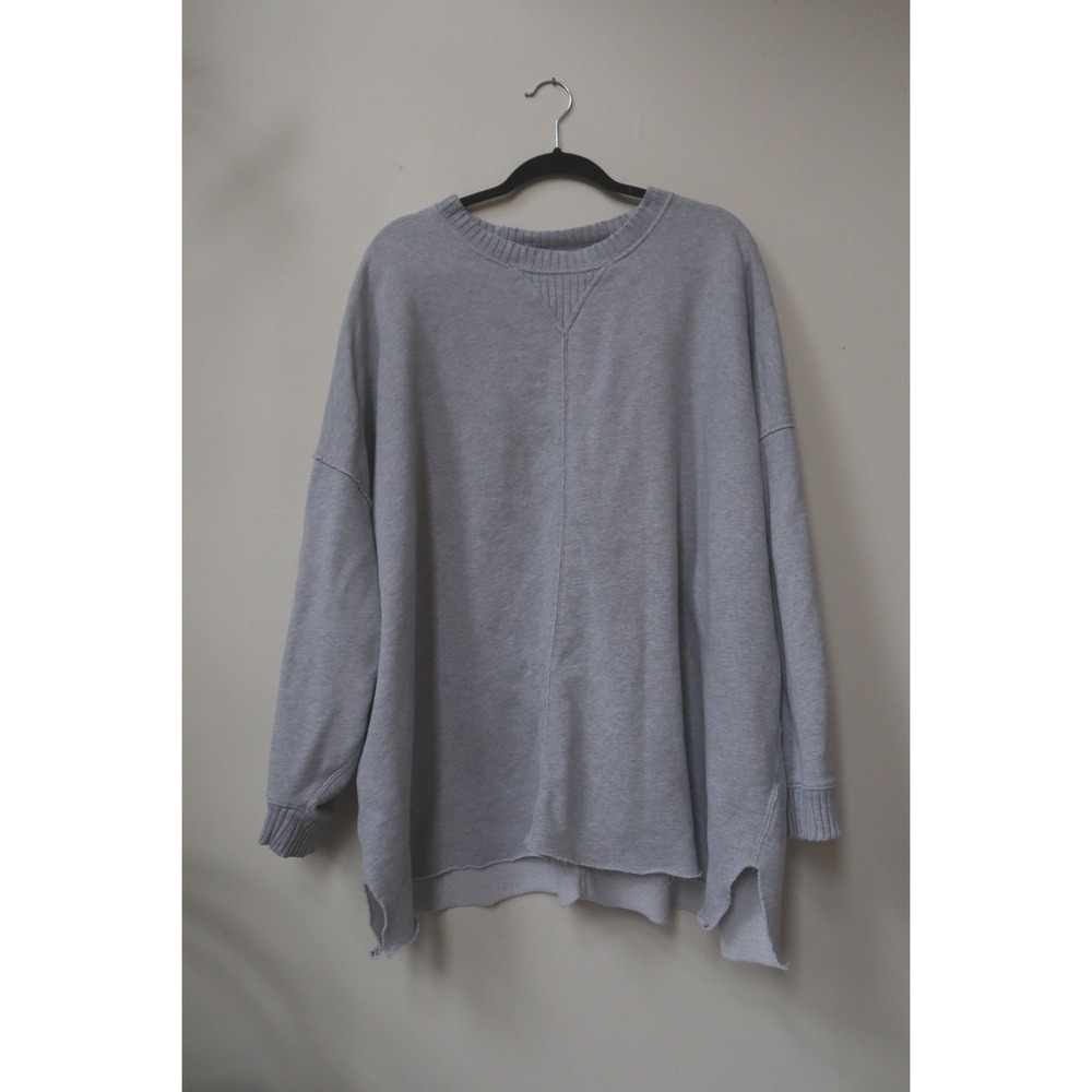 Aerie Grey Oversized Raw Hem Sweatshirt Crewneck Pullover XXL
